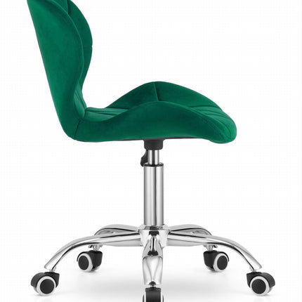 Kėdė ant ratukų AVOLA, žalias aksomas - Beauty Kit