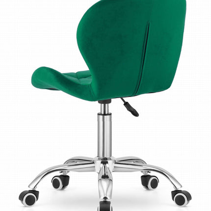 Kėdė ant ratukų AVOLA, žalias aksomas - Beauty Kit