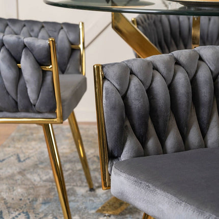 Kėdė CAPRI, pilkas aksomas - Beauty Kit