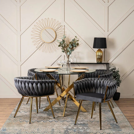 Kėdė CAPRI, pilkas aksomas - Beauty Kit