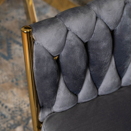 Kėdė CAPRI, pilkas aksomas - Beauty Kit