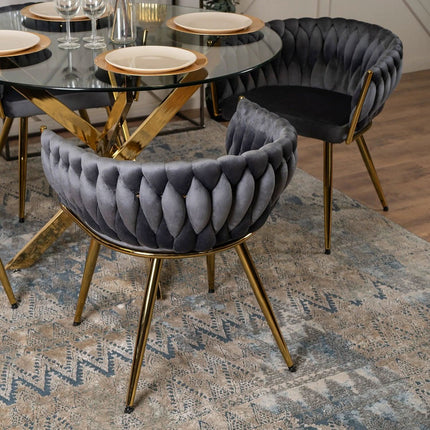 Kėdė CAPRI, pilkas aksomas - Beauty Kit