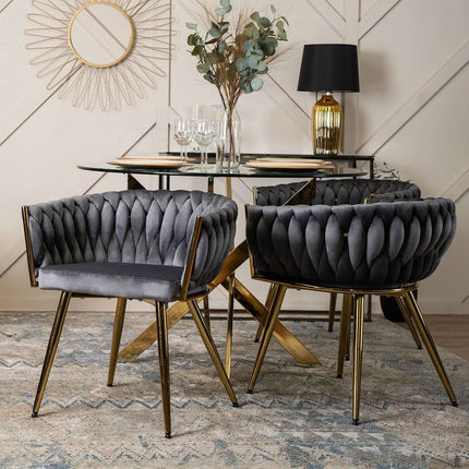 Kėdė CAPRI, pilkas aksomas - Beauty Kit