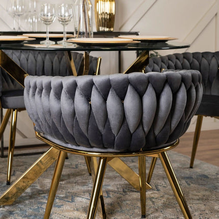 Kėdė CAPRI, pilkas aksomas - Beauty Kit