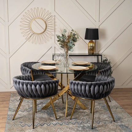 Kėdė CAPRI, pilkas aksomas - Beauty Kit