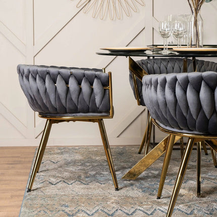 Kėdė CAPRI, pilkas aksomas - Beauty Kit