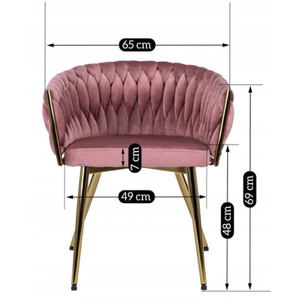 Kėdė CAPRI, rožinis aksomas - Beauty Kit