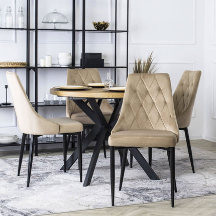 Kėdė CORK Beige, smėlinis aksomas - Beauty Kit