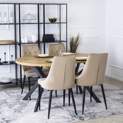 Kėdė CORK Beige, smėlinis aksomas - Beauty Kit