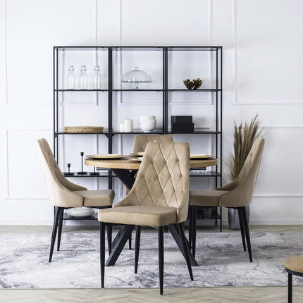 Kėdė CORK Beige, smėlinis aksomas - Beauty Kit