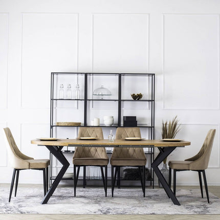 Kėdė CORK Beige, smėlinis aksomas - Beauty Kit