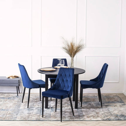 Kėdė CORK Dark Blue, tamsiai mėlynas aksomas - Beauty Kit