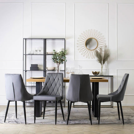 Kėdė CORK Grey, pilkas aksomas - Beauty Kit