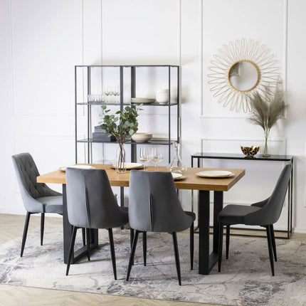 Kėdė CORK Grey, pilkas aksomas - Beauty Kit