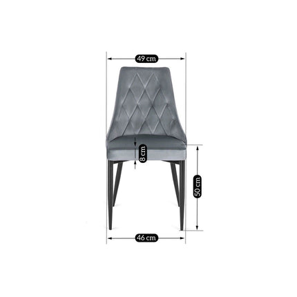 Kėdė CORK Grey, pilkas aksomas - Beauty Kit