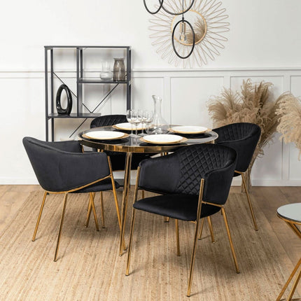 Kėdė INNES 2, juodas aksomas - Beauty Kit