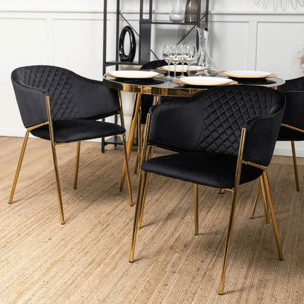 Kėdė INNES 2, juodas aksomas - Beauty Kit