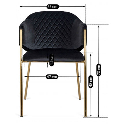 Kėdė INNES 2, juodas aksomas - Beauty Kit