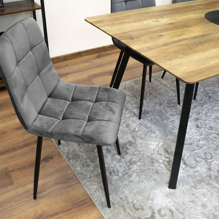 Kėdė KARA, tamsiai pilkas aksomas - Beauty Kit