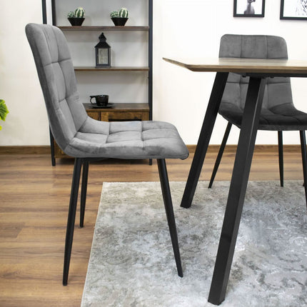 Kėdė KARA, tamsiai pilkas aksomas - Beauty Kit