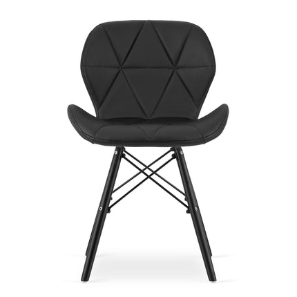 Kėdė LAGO, juoda eko oda/juodos kojos - Beauty Kit