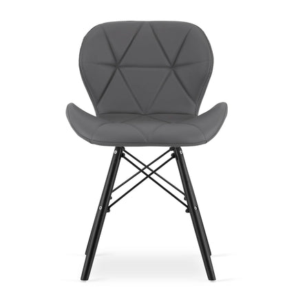 Kėdė LAGO, pilka eko oda/juodos kojos - Beauty Kit