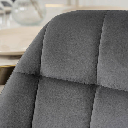 Kėdė LUCKY, pilkas aksomas su auksinėmis kojomis - Beauty Kit