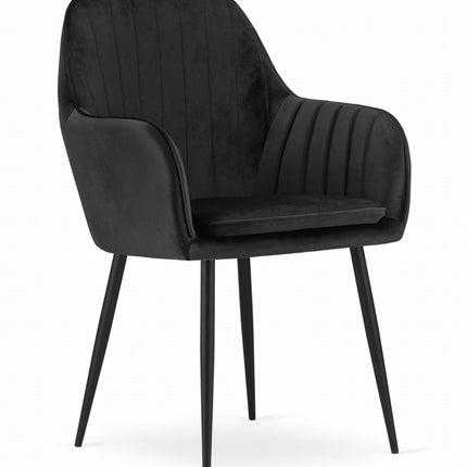 Kėdė LUGO, juodas aksomas/juodos kojos - Beauty Kit
