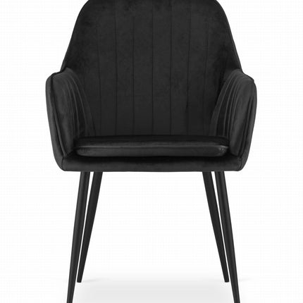 Kėdė LUGO, juodas aksomas/juodos kojos - Beauty Kit