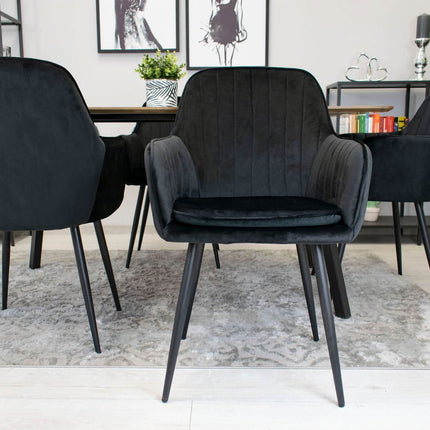 Kėdė LUGO, juodas aksomas/juodos kojos - Beauty Kit