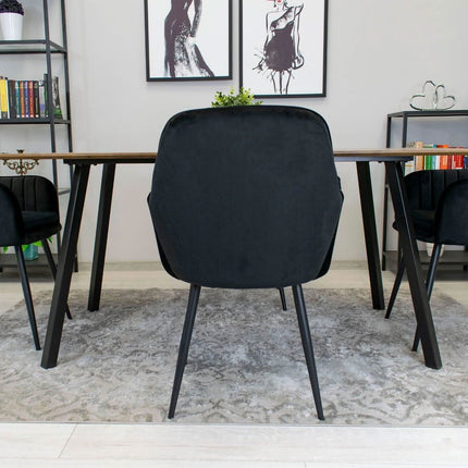 Kėdė LUGO, juodas aksomas/juodos kojos - Beauty Kit