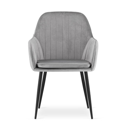 Kėdė LUGO, šviesiai pilkas aksomas/juodos kojos - Beauty Kit