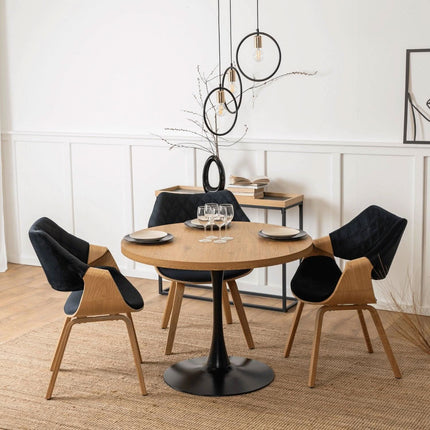 Kėdė LUISE Black Velour Modern Loft, juodas aksomas - Beauty Kit
