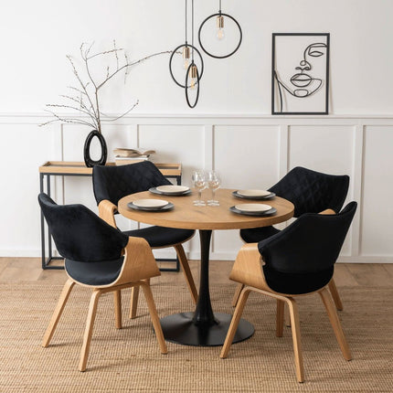 Kėdė LUISE Black Velour Modern Loft, juodas aksomas - Beauty Kit