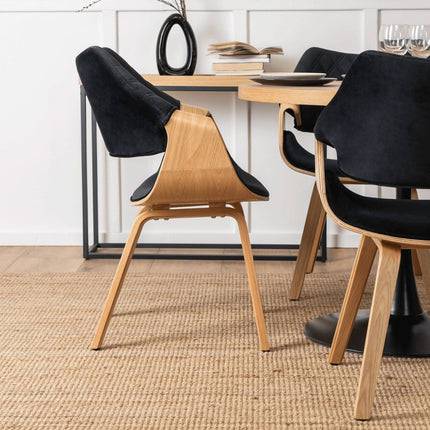 Kėdė LUISE Black Velour Modern Loft, juodas aksomas - Beauty Kit