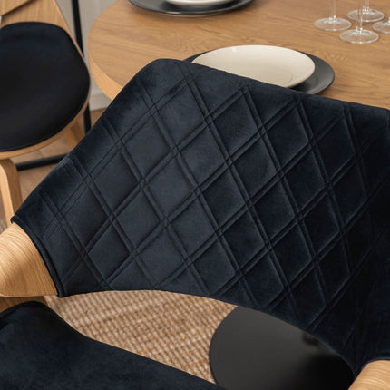 Kėdė LUISE Black Velour Modern Loft, juodas aksomas - Beauty Kit