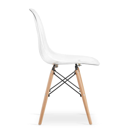 Kėdė OSAKA, skaidri/natūralios kojos - Beauty Kit