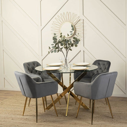 Kėdė RAYA, pilkas aksomas - Beauty Kit