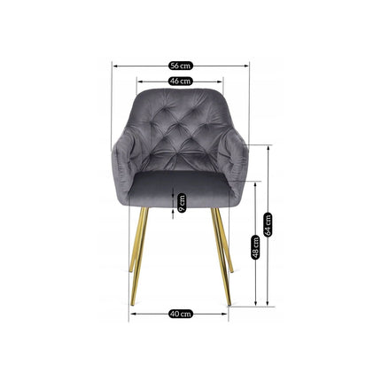 Kėdė RAYA, pilkas aksomas - Beauty Kit