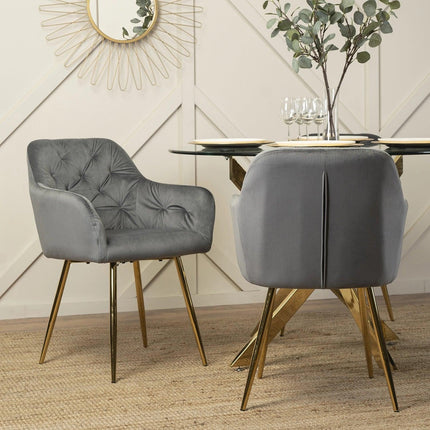 Kėdė RAYA, pilkas aksomas - Beauty Kit