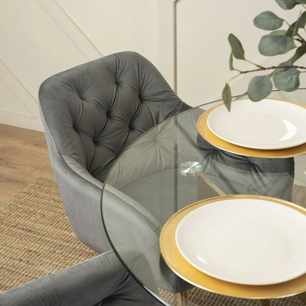 Kėdė RAYA, pilkas aksomas - Beauty Kit