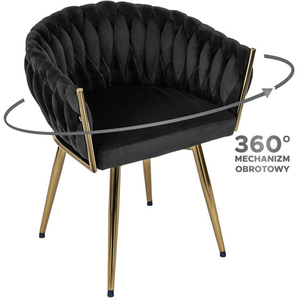 Kėdė RUBI Black Velvet, juodas aksomas - Beauty Kit