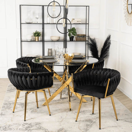 Kėdė RUBI Black Velvet, juodas aksomas - Beauty Kit