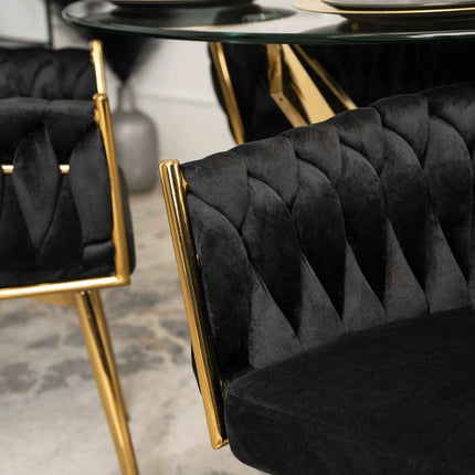 Kėdė RUBI Black Velvet, juodas aksomas - Beauty Kit