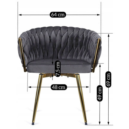 Kėdė RUBI Grey Velvet, pilkas aksomas - Beauty Kit