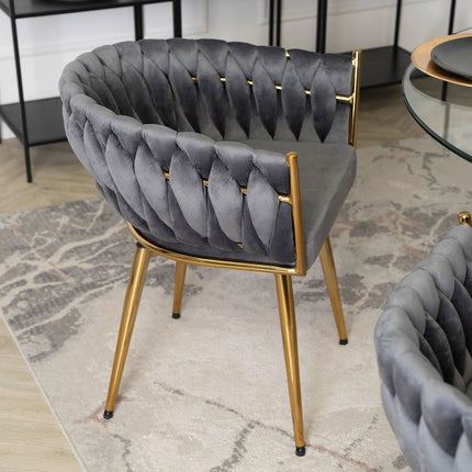 Kėdė RUBI Grey Velvet, pilkas aksomas - Beauty Kit