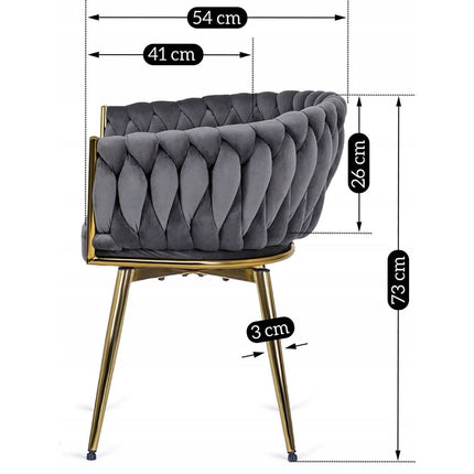 Kėdė RUBI Grey Velvet, pilkas aksomas - Beauty Kit