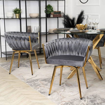 Kėdė RUBI Grey Velvet, pilkas aksomas - Beauty Kit