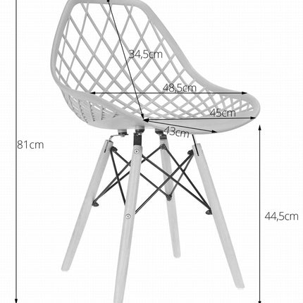 Kėdė SAKAI, baltos spalvos/juodos kojos - Beauty Kit
