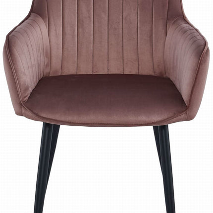 Kėdė SOLDEN, rožinis aksomas/juodos kojos - Beauty Kit